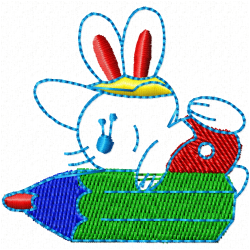 Rabbits Embroidery Design 2